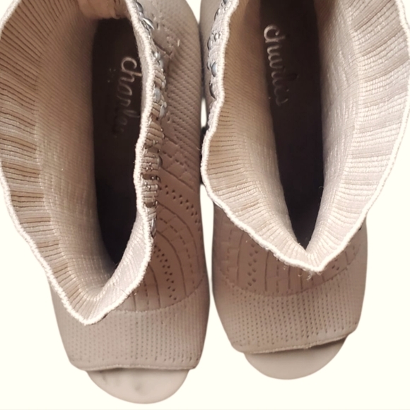 Charles by Charles David Peep Toe High Heel Bootie Size 7.5 - Picture 5 of 6